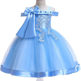 Elegant Girl Princess Dress Dots Bow 2021 Children Christmas Performance-TB00864-Veeddydropshipping